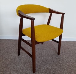 Farstrup Yellow Boucle Teak Chair